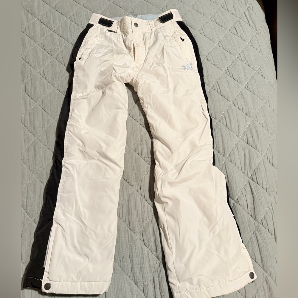 Kids ski pants 15/16 Abercrombie Kids white with black stripe